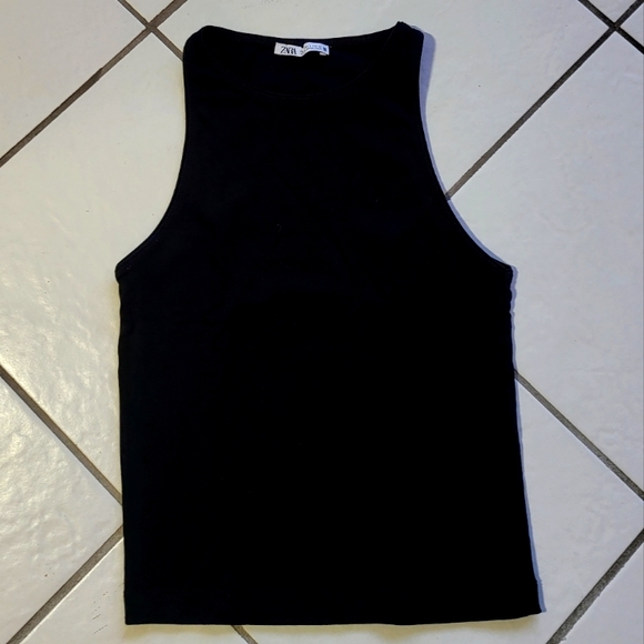 Zara Tops - Zara Black Cotton Blend Basic Tank